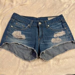 rag and bone distressed denim shorts size 24